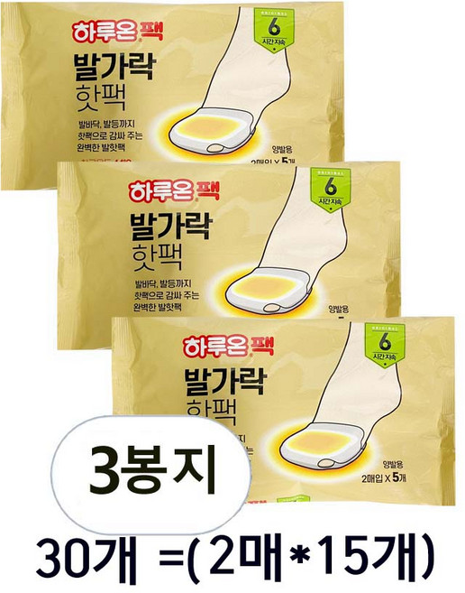 하루온팩 발가락 붙이는 발핫팩, 30개