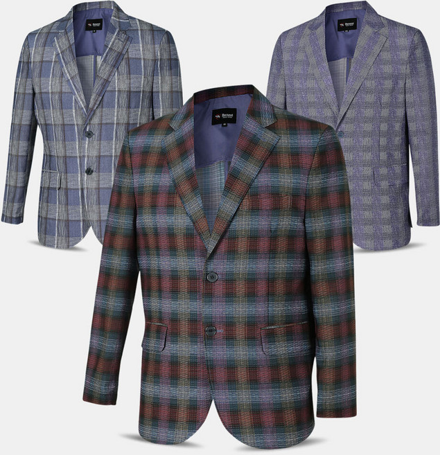 남성 클래식 체크 신사 콤비 자켓 BN013 중년 봄 여름