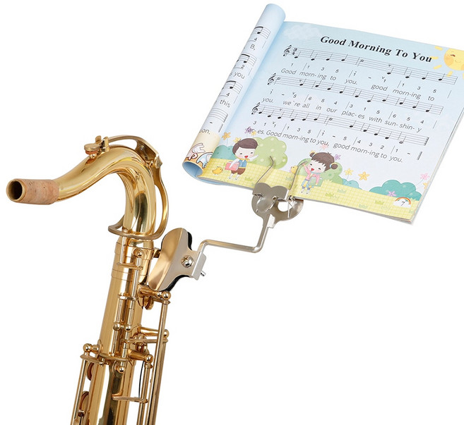 범용 휴대용 금속 시트 바람 음악 클립 스탠드 고정 홀더 색소폰 트롬본 클라리넷 마칭 스펙트럼 클램프, [03], 1개