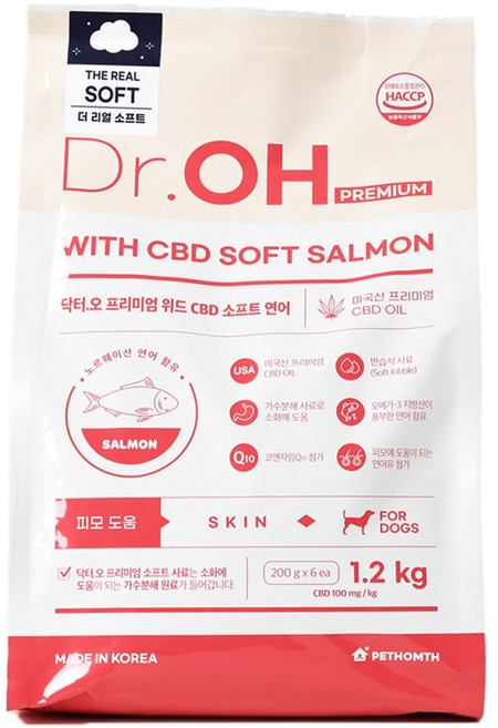닥터오 프리미엄 위드 햄프씨드 더 리얼 소프트 사료, 1개, 1.2kg, 연어