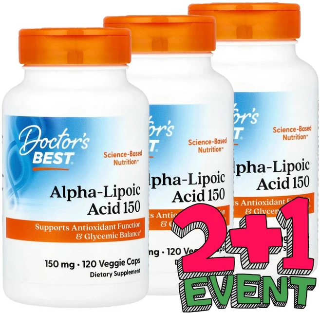 [2+1] 닥터스베스트 알파리포산 150mg, 120정, 3통 - 쿠팡