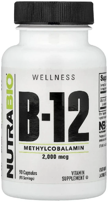 뉴트라바이오 비타민B-12 2000mcg 90 캡슐, 2병, 90정 - 쿠팡