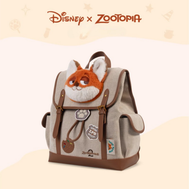 주토피아 굿즈 주디 닉 빈티지 선물 여자 귀여운 백팩 가방 콜라보 배낭 수납 놀이공원 학생 인형 해외 국내여행 수납