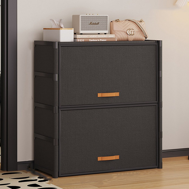 슬림형 현관 신발장 신발정리함 다용도 수납 선반 캐비닛, 5단, 블랙