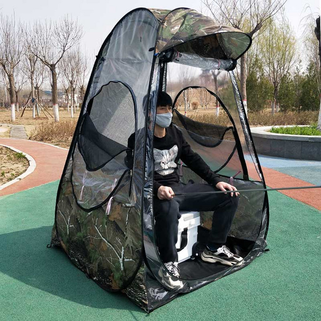 접이식 야외 낚시 겨울 썬 스크린 방수 방풍 갯바위텐트 빙어 밀리터리, 120x120x170cm 위장 투명 모기방지, 5kg