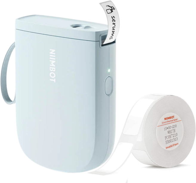 님봇 Niimbot D11H 네임스티커 라벨프린터 (기본라벨지+보호케이스포함), D11H블루+화이트12*40라벨지1개, 1개