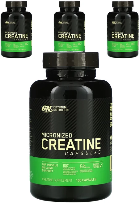 옵티멈뉴트리션 미분화 크레아틴 2.5g 캡슐, 100정, 4개 - 쿠팡