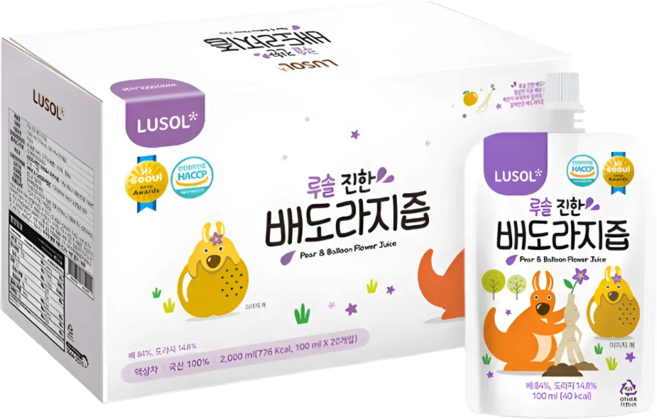 루솔이 만든 진한 배도라지즙 선물세트, 100ml, 120개