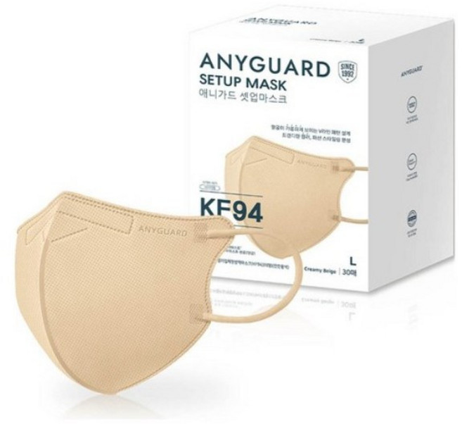 애니가드 새부리형 셋업마스크 대형, 30개입, 1개, 크리미베이지
