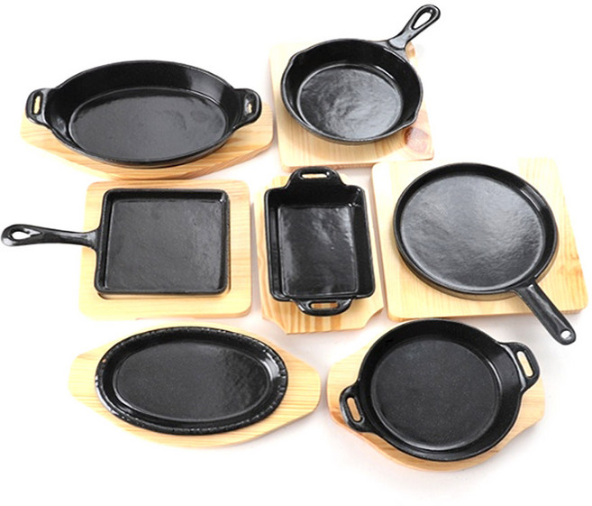 리빙메이트 무쇠 주물팬 콘치즈 철판 감바스 양손 한손 스테이크 타원 원형 직사각 후라이팬 구이팬, 10.한손 원형팬 5호