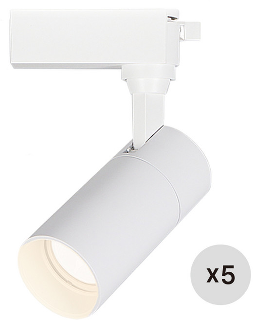 라인라이팅 LED 샤인 원통 COB 스포트 레일조명 화이트 10W, 주백(아이보리빛), 5개
