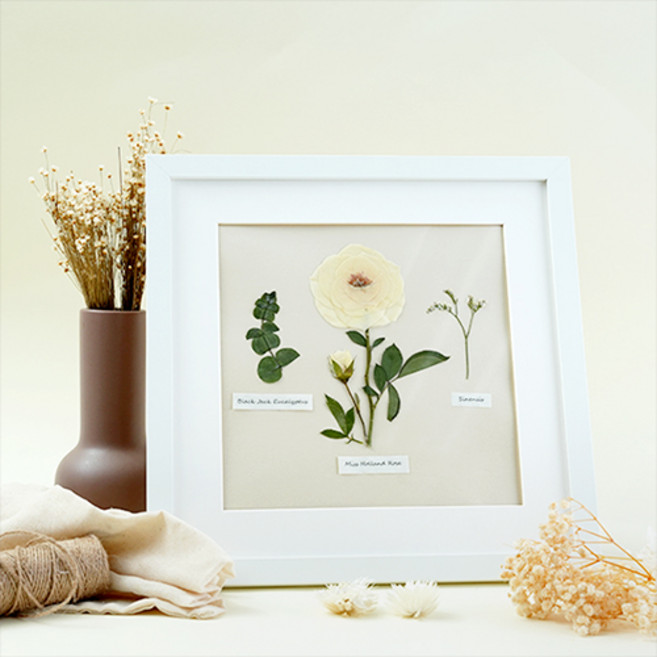 프레스코21 부케 압화 전용 액자, 브라운우드, 1개