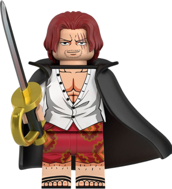 원피스(ONEPIECE) 해적왕 애니메이션 캐릭터 브릭미니피규어 컬렉션 취미/수집/장식/컬렉션용 커스텀 호환 블록피규어 8종 시리즈 VER.10, 1개, OPC-1002. 샹크스