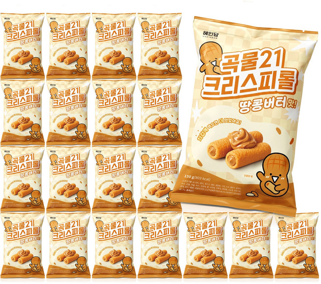 혜인담 곡물21 크리스피롤 땅콩버터맛, 20개, 150g