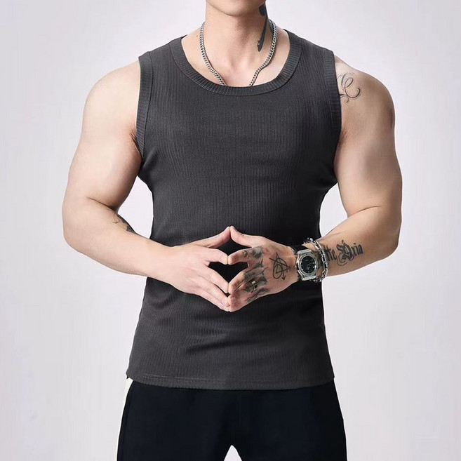 ANYOU 남자 스포츠 나시 근육맨 헬스 트레이닝 나시티