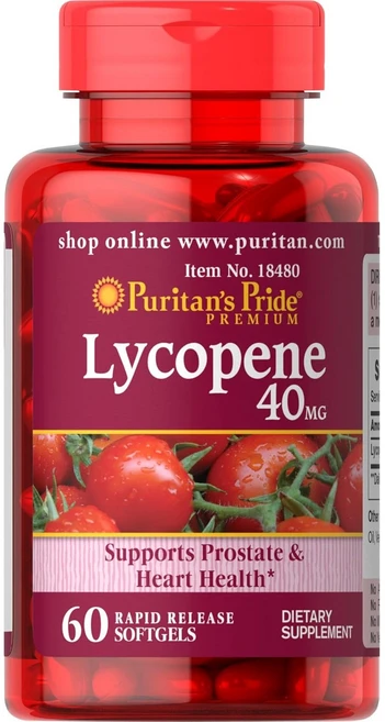 Puritans Pride 퓨리탄 프라이드 Lycopene 라이코펜 40mg 60정, 1개 - 쿠팡
