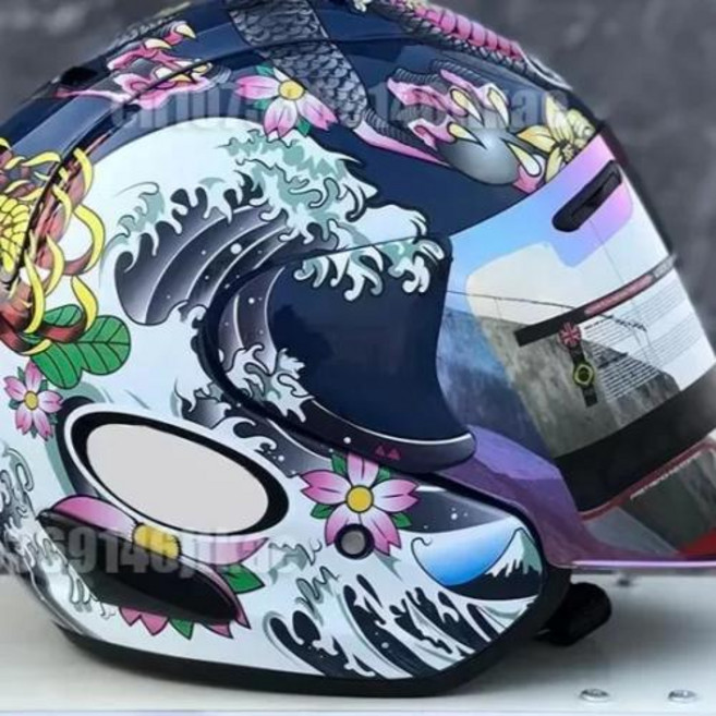 헬멧 자전거스쿠터 겸용 Ram3 오리엔탈 드래곤 하프 남성과 여성 오토바이 오프로드 여름 내리막 레이싱 마운틴 크로스 카스코 커패시턴스, S, 17)Rainbow