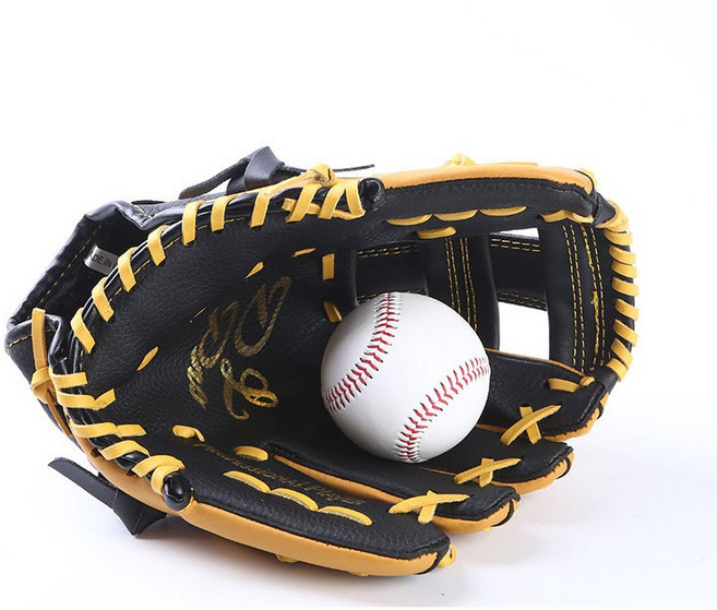블루웨이브 야구 글러브 안전야구공 세트 소가죽 우투용, 블랙브라운, 1개