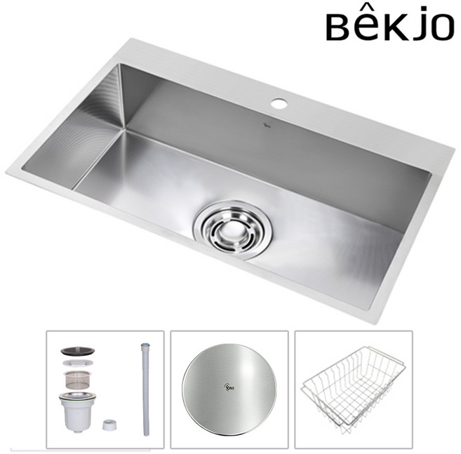 백조씽크 고니 사각씽크볼 ECNRW9830 리폼 엠보 주방싱크볼 싱크대교체, 1세트