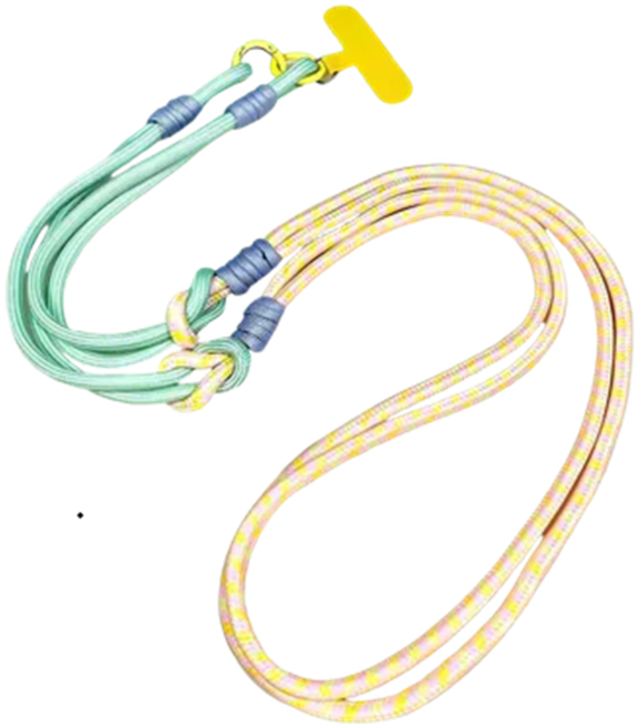 데일리 핸드폰 목줄 목걸이 스트랩 손이 편해지는 휴대폰 걸이, 그린옐로우, 1개