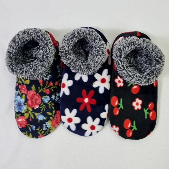 여자 방한 겨울 보온 벨벳 털덧신 3켤레