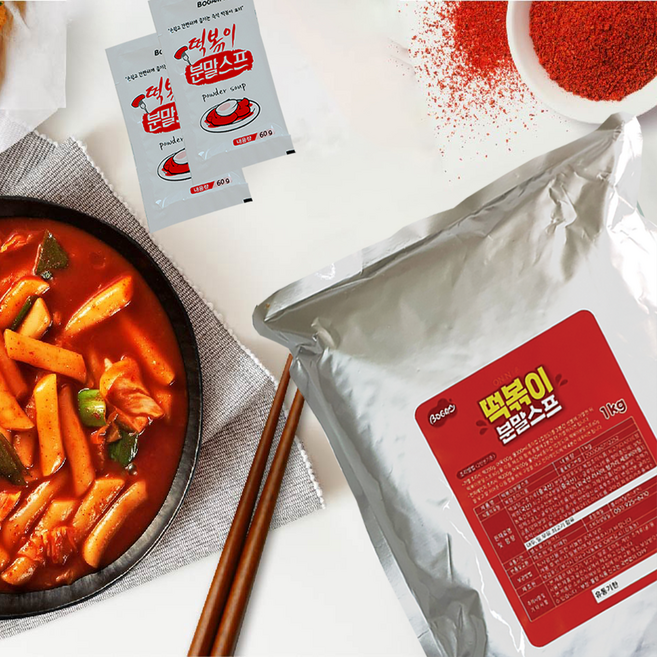 보감푸드 떡볶이분말스프 1kg 떡볶이양념분말 간편조리, 1개