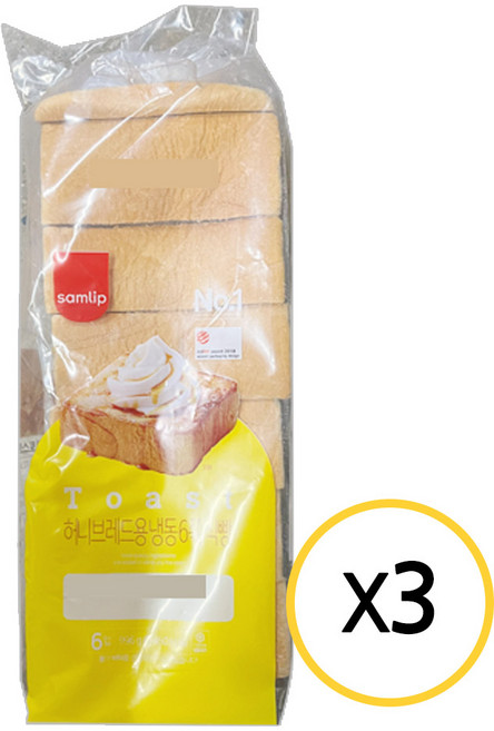 삼립 냉동 허니브레드용 6쪽, 996g, 3개