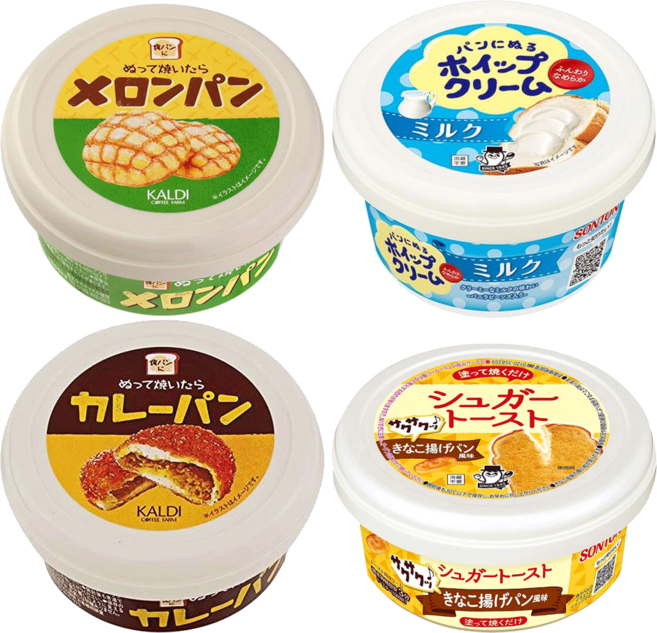 칼디 카레빵 메론빵 슈가토스트 밀크 스프레드 4종 세트, 4개, 110g