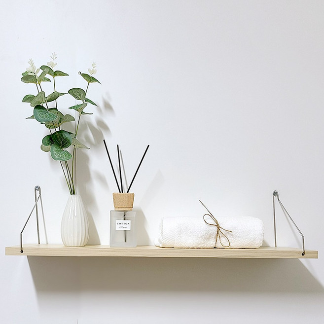 원목 무지주 무타공 벽걸이 벽선반, 화이트