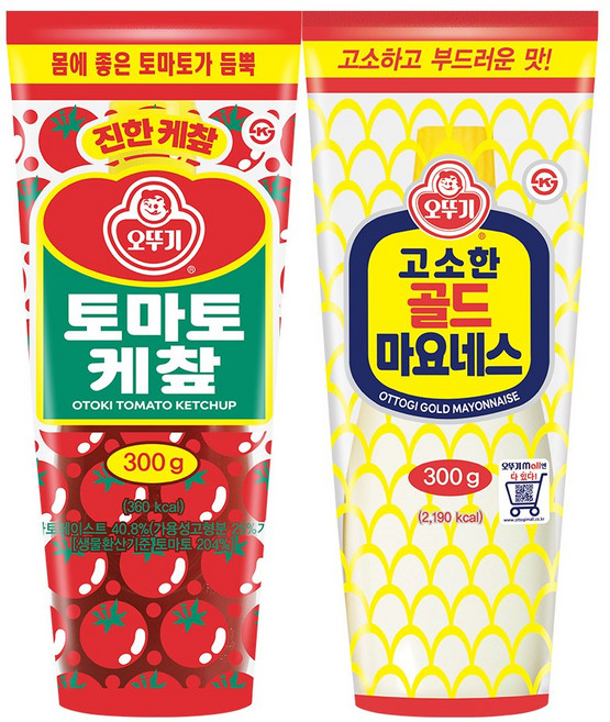 오뚜기 토마토케찹 300g+골드마요네스 300g(총 2개), 2세트, 300g