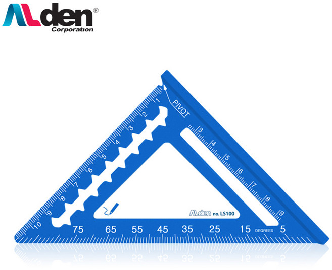 알덴 미니 스피드 스퀘어 삼각자 4인치 직각자 목공 스퀘어 연귀자 각도자, 1개