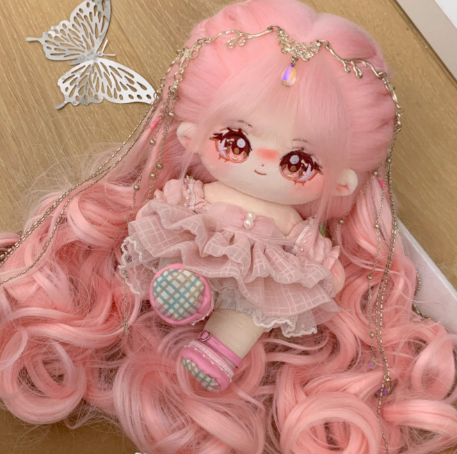 모카돌 솜인형 20cm + 가발 2p 세트, 핑크 제니(솜인형), 핑크(가발), 1세트