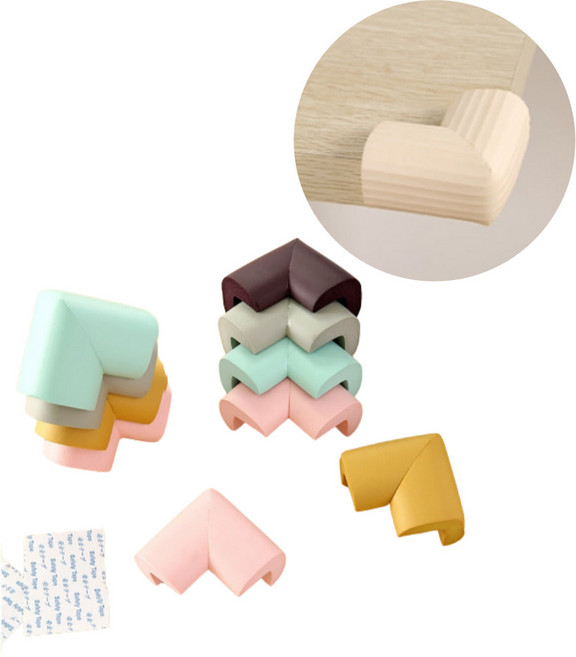 책상 가구 코너 보호대 쿠션 코너쿠션 스폰지 모서리 보호대 첩착식 충돌 옐로우, A_옐로우, 1개