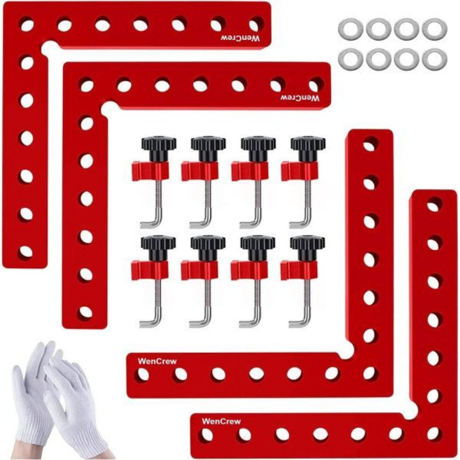 Corner Clamps for Woodworking WenCrew 4 Pack 90 Degree Right Angle Clamp 5.5 Aluminum Clamping Squ, 5.5" - 4 Pack