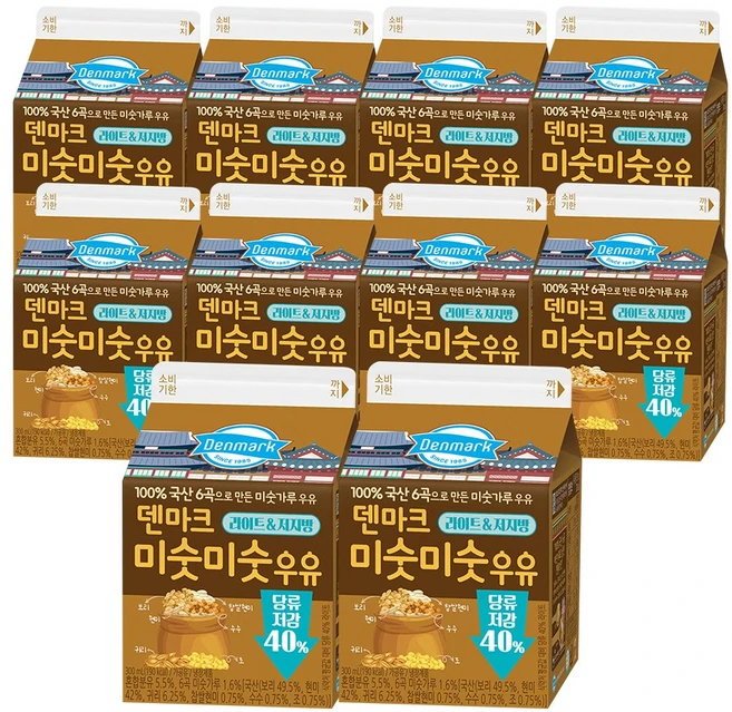 덴마크 미숫미숫 우유, 10개, 300ml - 쿠팡