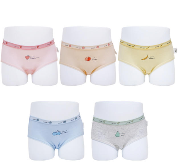 귀여운 여자아이팬티 여자어린이팬티 삼각 과일프린팅 5p