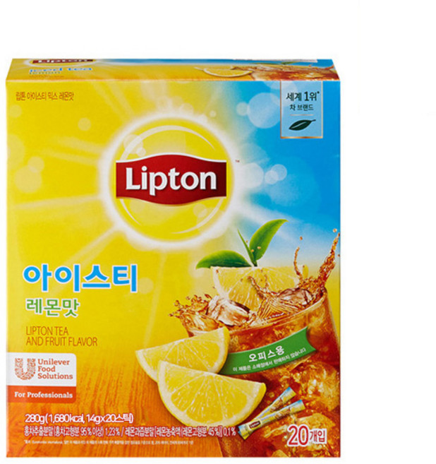 립톤 아이스티 레몬 스틱 1곽 20개입 5개세트, 14g