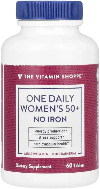 정말좋습니다 The Vitamin Shoppe 원 데일리 여성용 50+ 철분 무함유 60정 빠르게배송해드릴게요, 1개 - 쿠팡