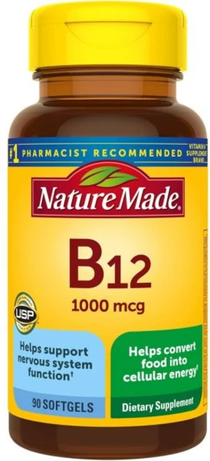 Nature Made Vitamin B12 네이처 메이드 비타민B12 1000mcg 90소프트젤, 1개, 기본, 90정 - 쿠팡