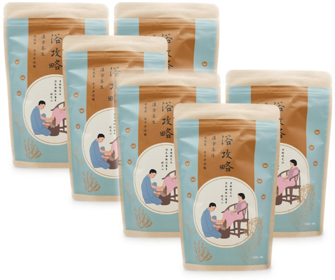 浴攻略 漢方養生泡腳足浴包 70g 6入組 舒緩疲憊 祛寒暖身 幫助循環, 6個
