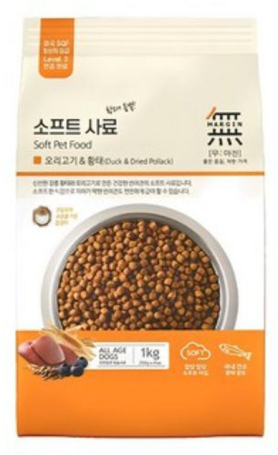 무마진 소프트 강아지 반습식 사료 1kg, 오리, 2개