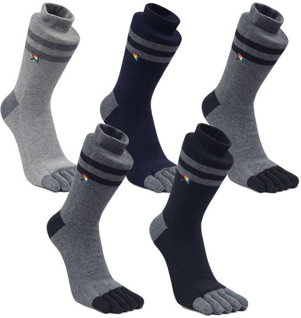 아놀드파마 5켤레 뒤틀림방지 남자링글 발가락양말 장목 BA007