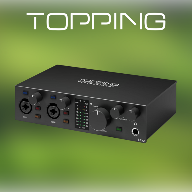 [미디런샵/국내정품] TOPPING E2x2 토핑 오디오 인터페이스, 블랙