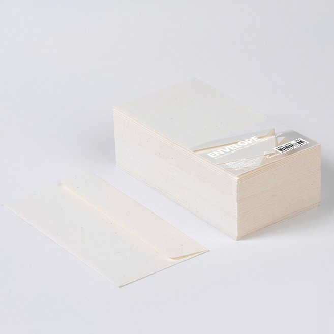 PaperPhant 하이퀄리티지 도톰한(120g) 화이트 티끌지(한지) 가로형 봉투, 80매