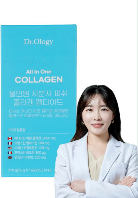 닥터올로지 올인원 저분자 피쉬 콜라겐 마시는 어린 300달톤 엘라스틴 히알루론산 비오틴, 1박스, 210g