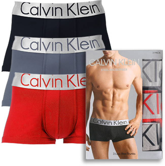 캘빈클라인 언더웨어 CK 남자 팬티 속옷 드로즈 사각 면 3장 세트 NB1656