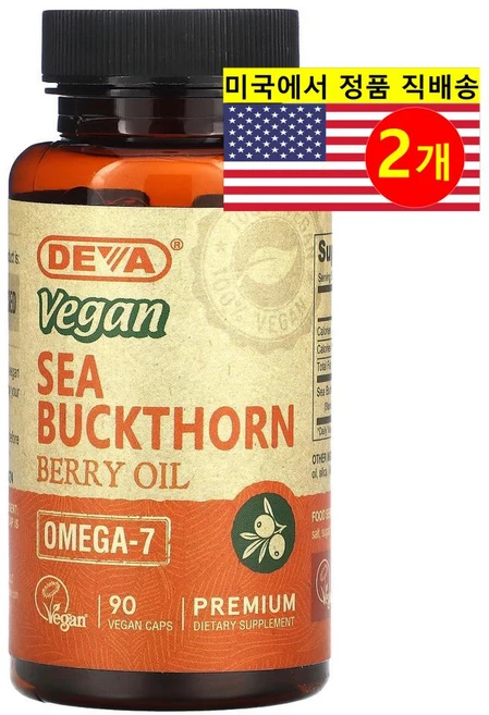 Deva 산자나무 베리 오일 추출 Sea Buckthorn Berry Oil, 2개, 90정 - 쿠팡