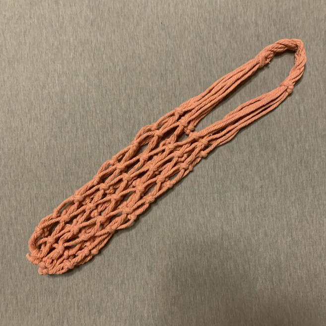 K180 手工編織 傘繩 冰霸杯 杯套 棉繩杯袋 環保 飲料提袋, 線徑3mm肉桂粉（適用市售手搖飲料杯）, 1個