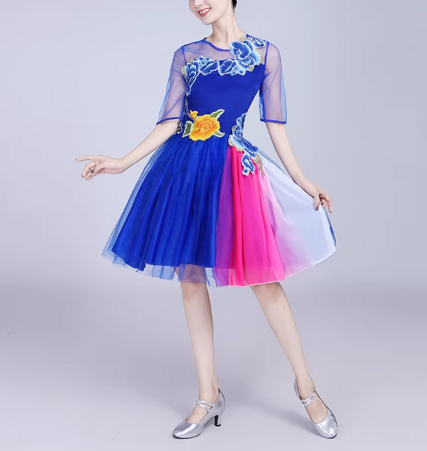 쌍천 댄스복 난타 아랑 장구 고고 의상 공연복 무대복 원피스 A25111515