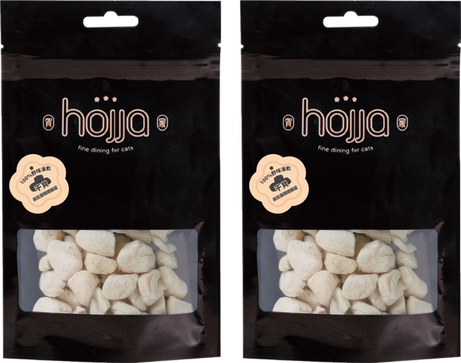 hojja 賀家 100%純粹野味貓咪凍乾零食, 干貝, 25g, 2包